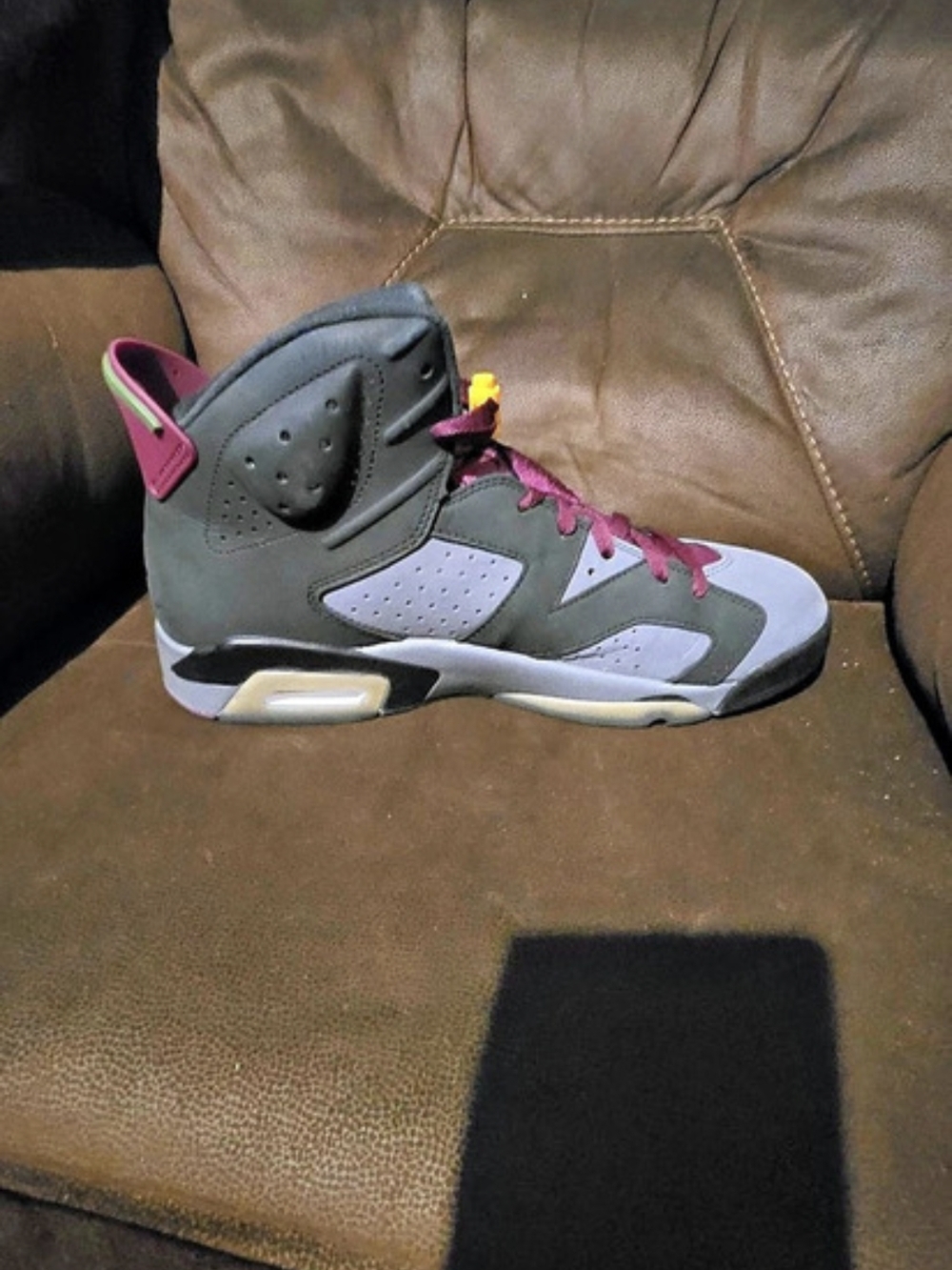 Jordan Air Jordan 6 Retro 'Bordeaux' Gray & Purple US 12 - Picture 5 of 8